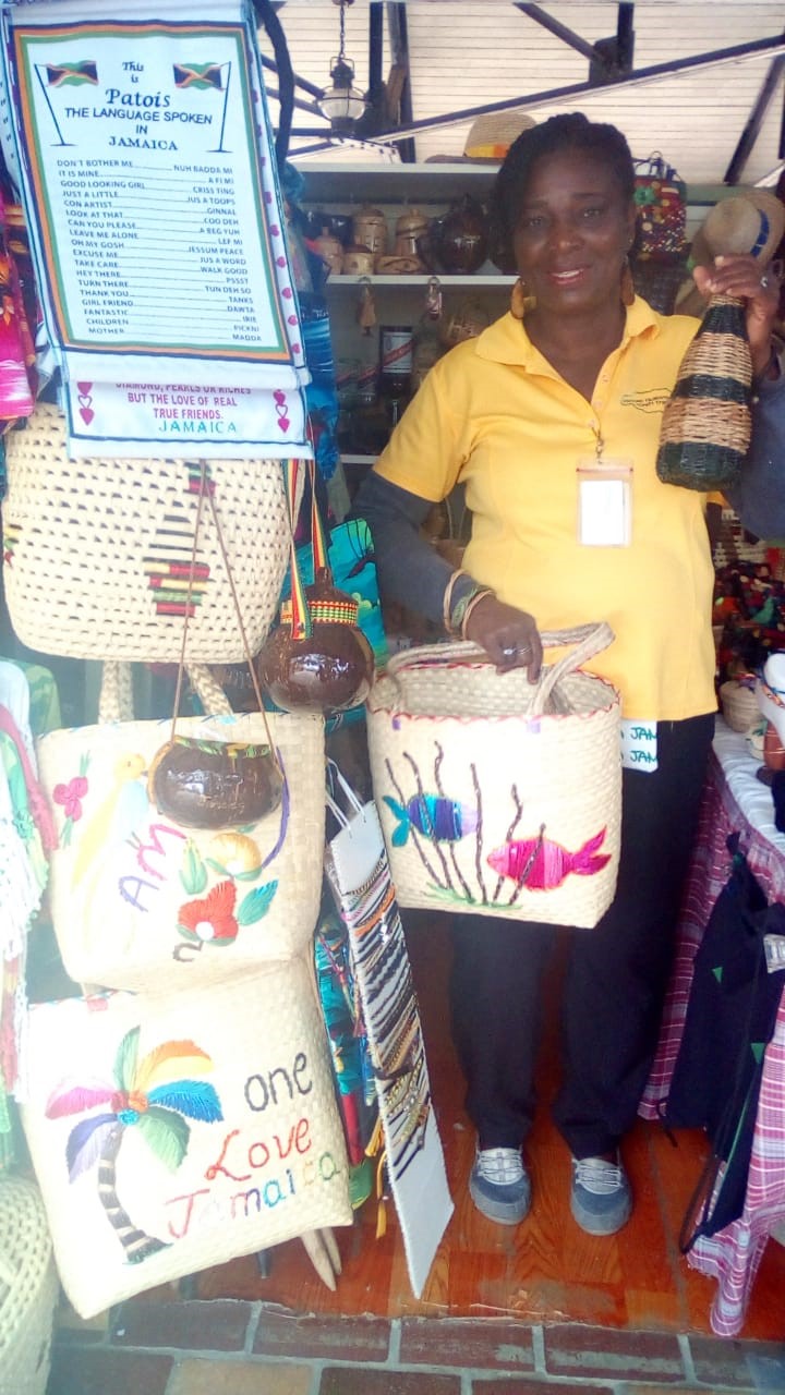 Audrey Smith displays her craft items.