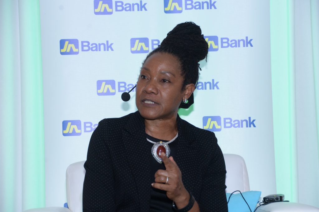 Rose Bennett-Cooper, chair of the Rent Assessment Board, addresses the audience at the ‘Know Your Property Rights’ symposium, mounted by the Realtors Association of Jamaica (RAJ), held at the Golf View Hotel in Mandeville recently. The event, sponsored by JN Bank, provided residents along the south coast with pertinent information about the land titling process.